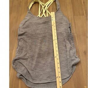 Women’s Gray Tank Top with Yellow Strappy Back
